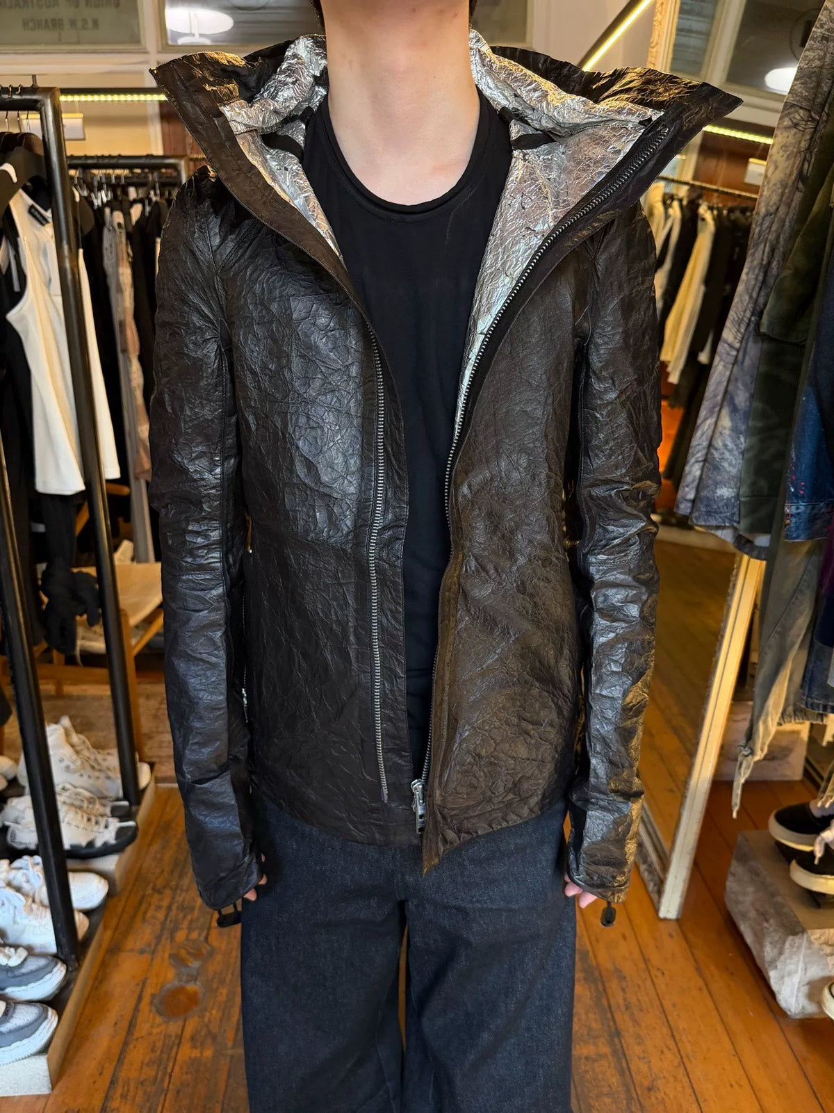 Y/Project FW12 Black Memory Leather Foil Lambskin Jacket by Yohan Serfaty