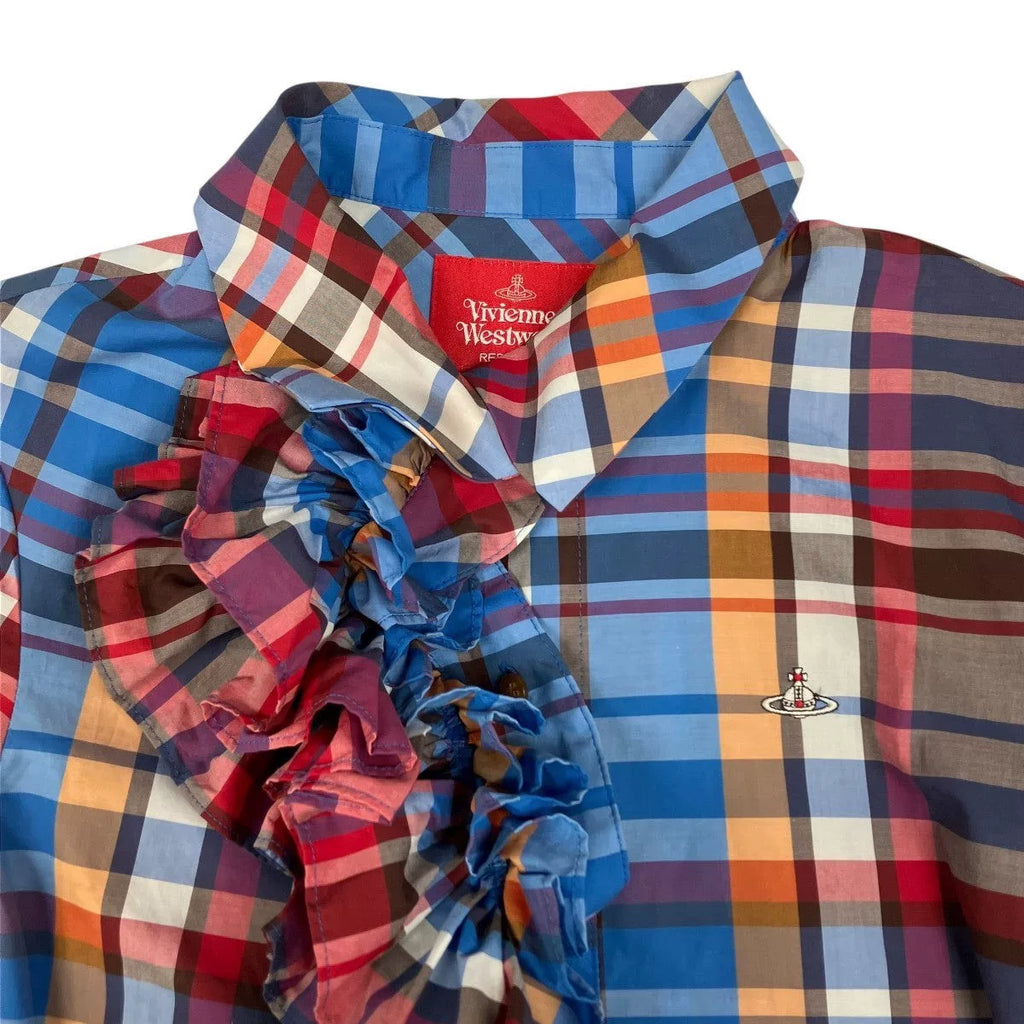 Vivienne Westwood Pleated Collar Plaid Shirt