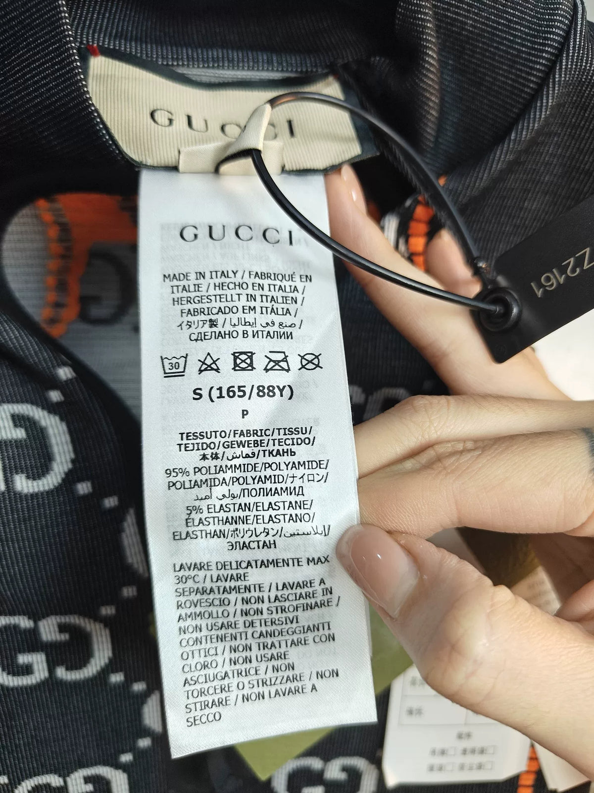 Gucci Black GG Jacquard Short Length Long Sleeve Top