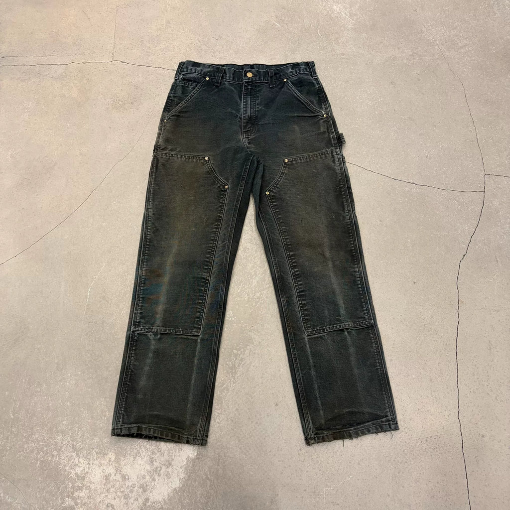 Carhartt B01 Black Distressed Double-Knee Work Pants