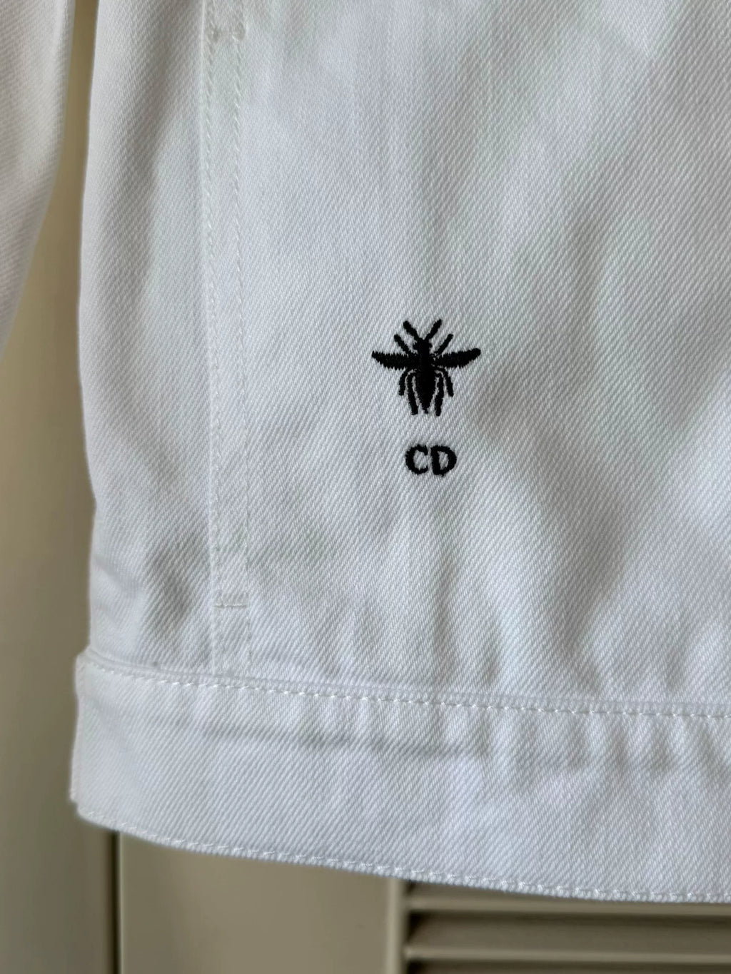 Dior Floral Cotton Embroidered White Denim Jacket