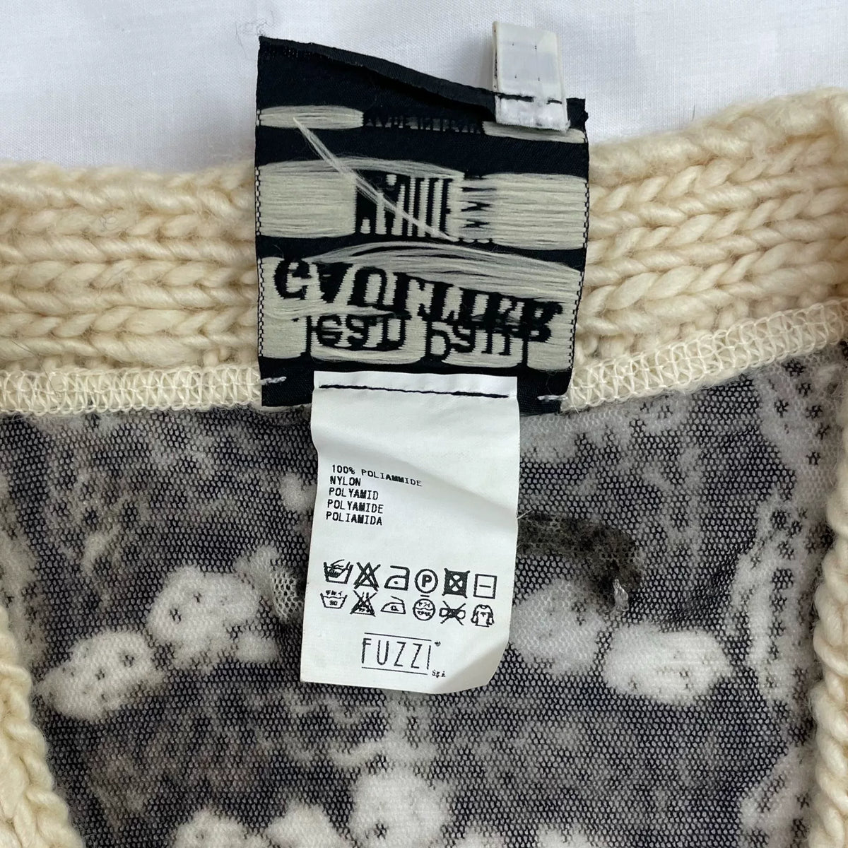 Jean Paul Gaultier’s Maille Fall/Winter 2004 elastic Trompe l’œil cardigan