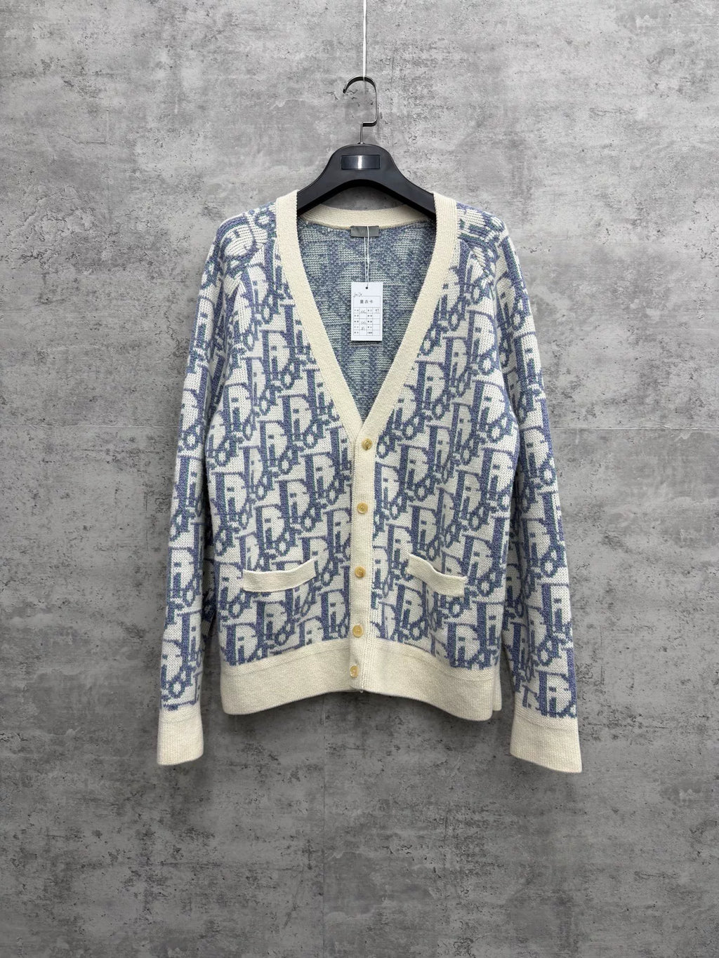 Dior Oblique Classic Vintage Monogram Full Print Wool Cardigan