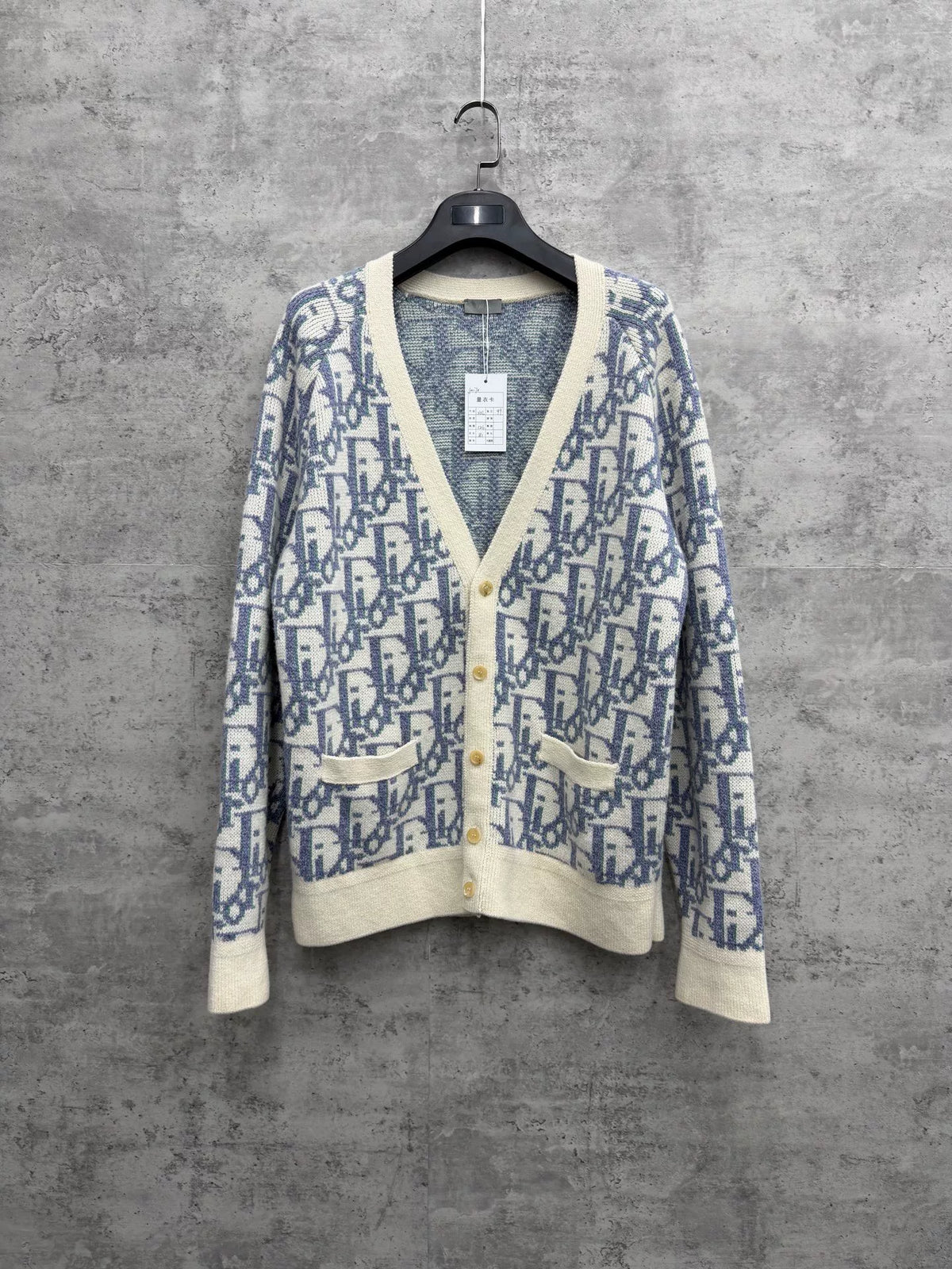 Dior Oblique Classic Vintage Monogram Full Print Wool Cardigan