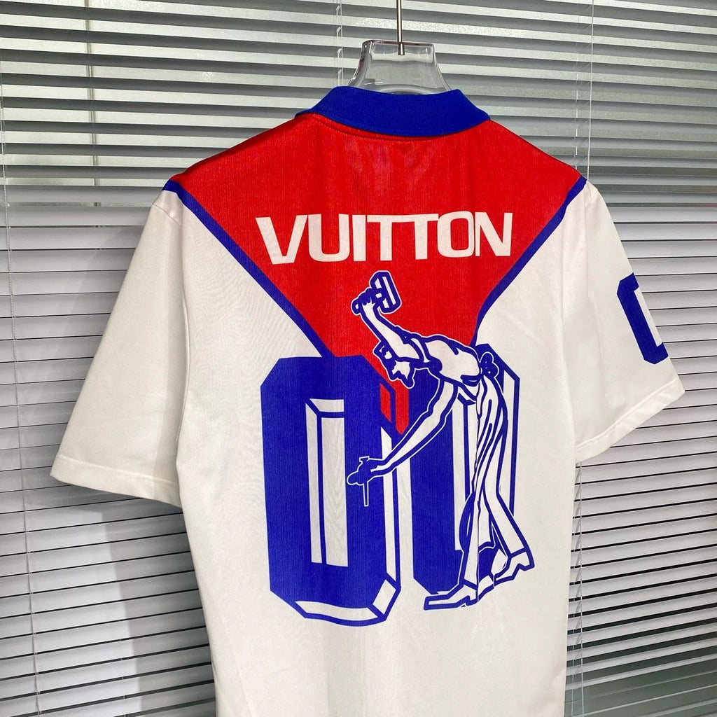 Louis Vuitton Short Sleeve Polo Color-Blocked Embroidered Logo Print Shirt