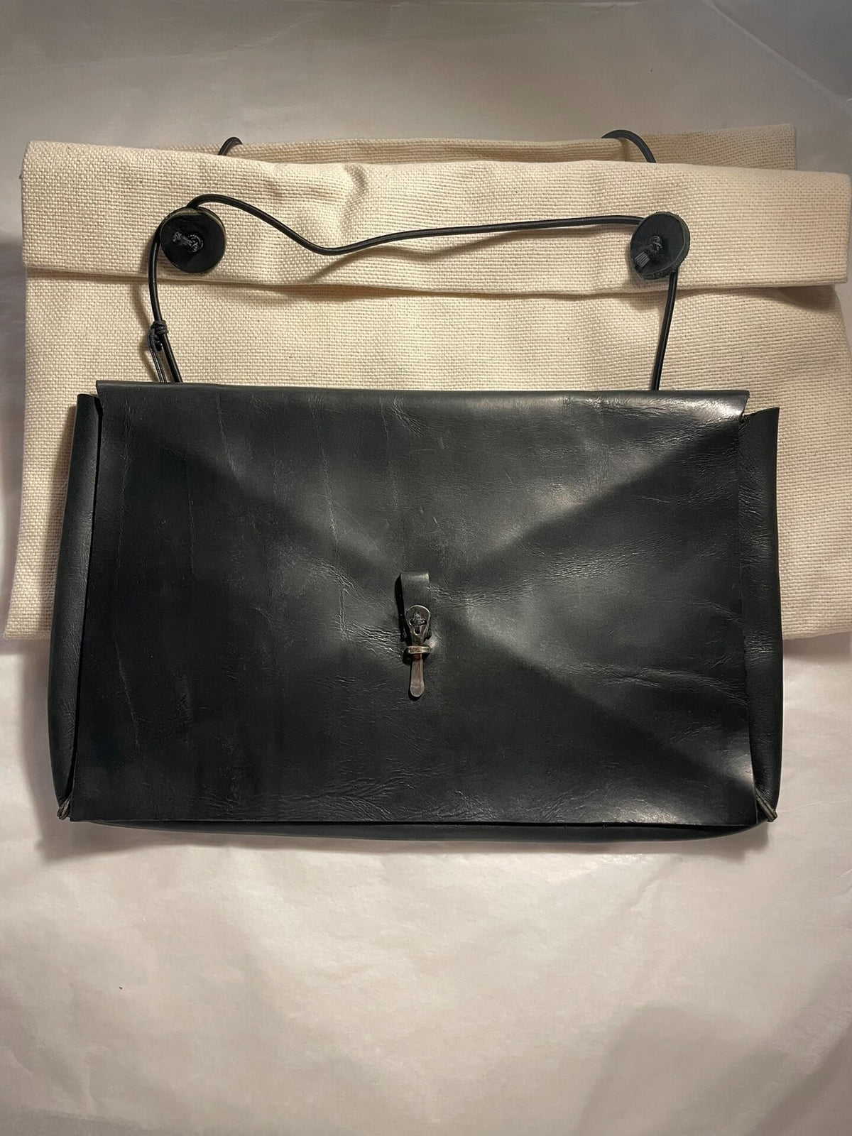 M.A+ ipad Black Envelop Clutch Vacchetta Leather Pouch