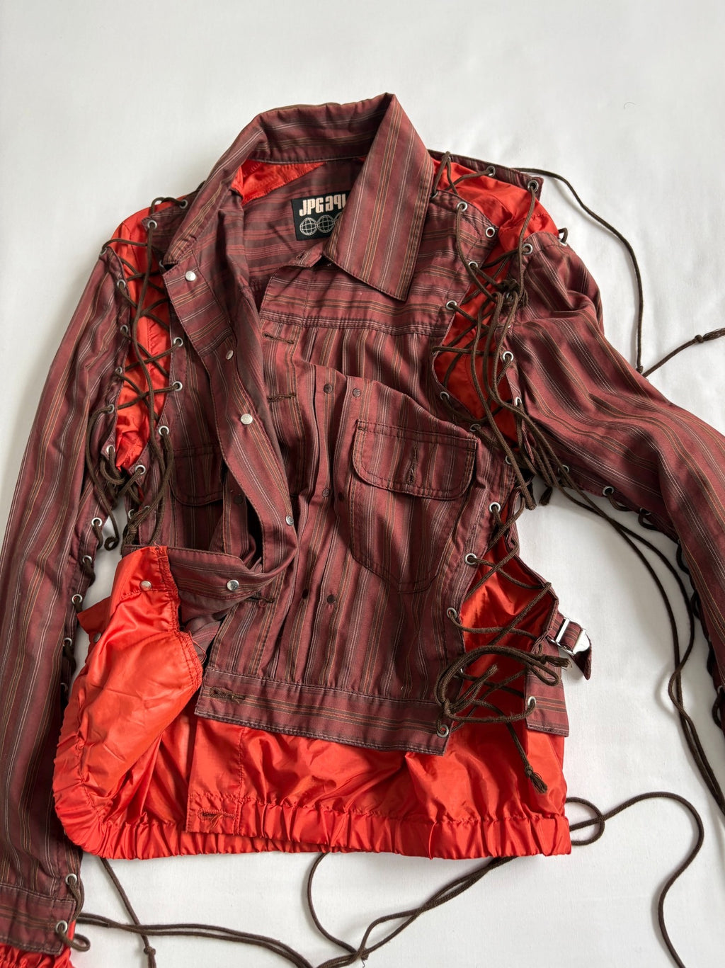 Jean Paul Gaultier lace-up jacket deconstructed drawstring coat