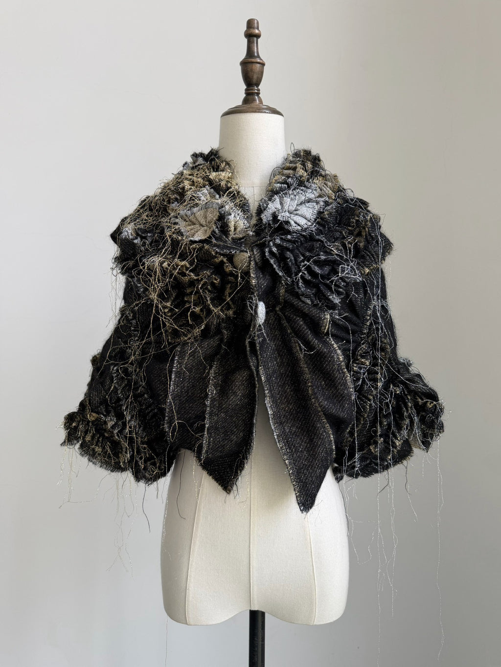 Comme Des Garcons 2008 Black Runway Top Wool Cape