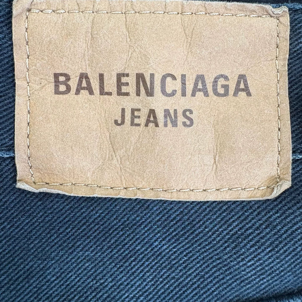 Balenciaga Washed Distressed Patched Denim Pants
