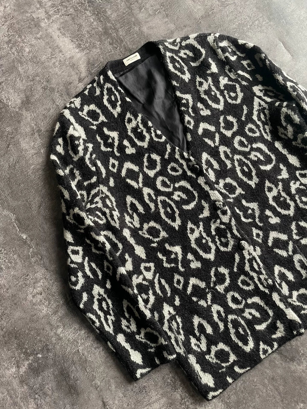 Saint Laurent Hedi Slimane FW15 Leopard Mohair Cardigan