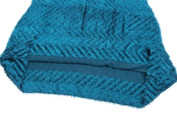Issey Miyake Vintage Blue Faux Fur Pleated Dress
