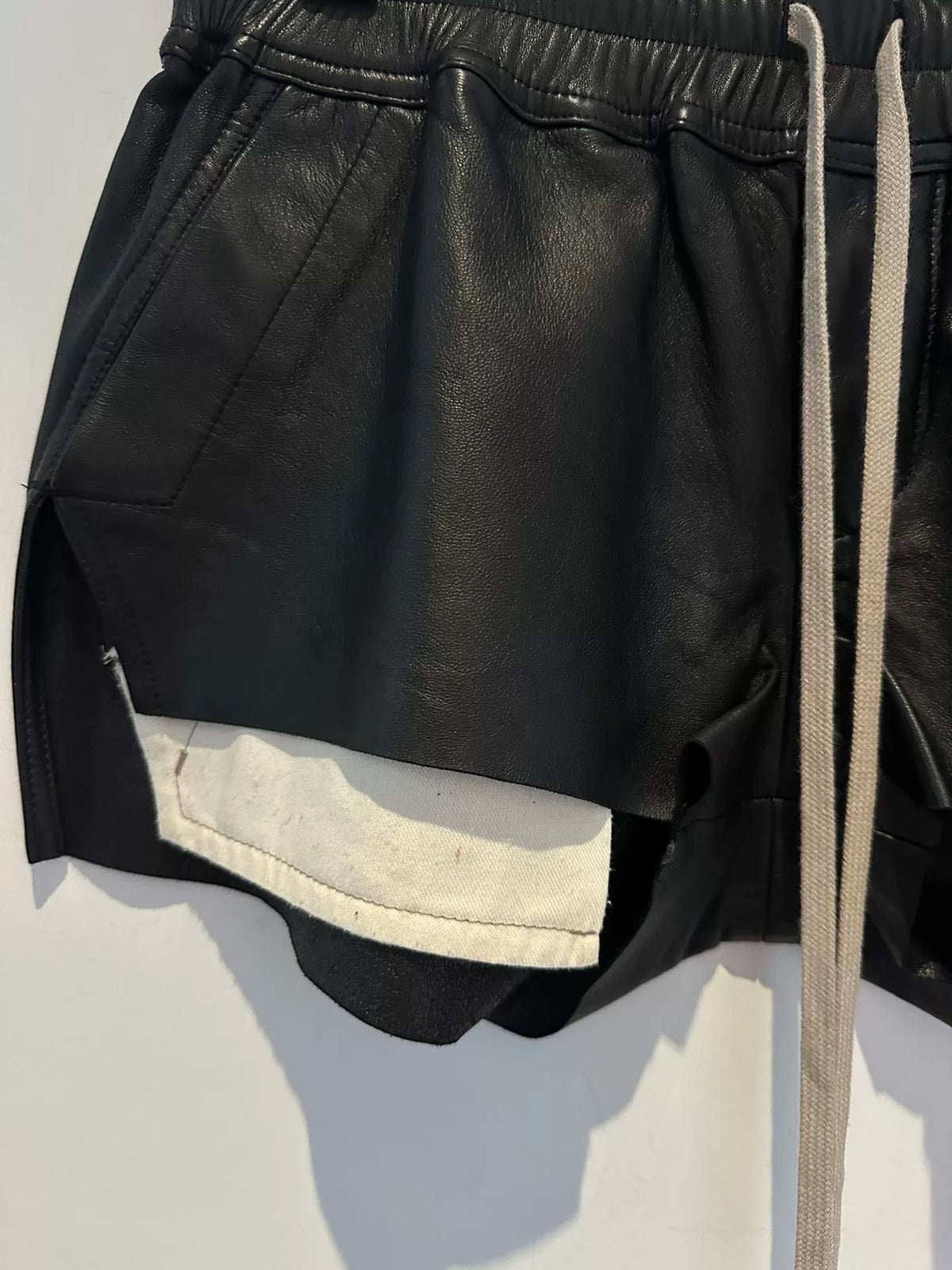 Rick Owens FW22 Oiled Wax Lambskin Boxers Shorts