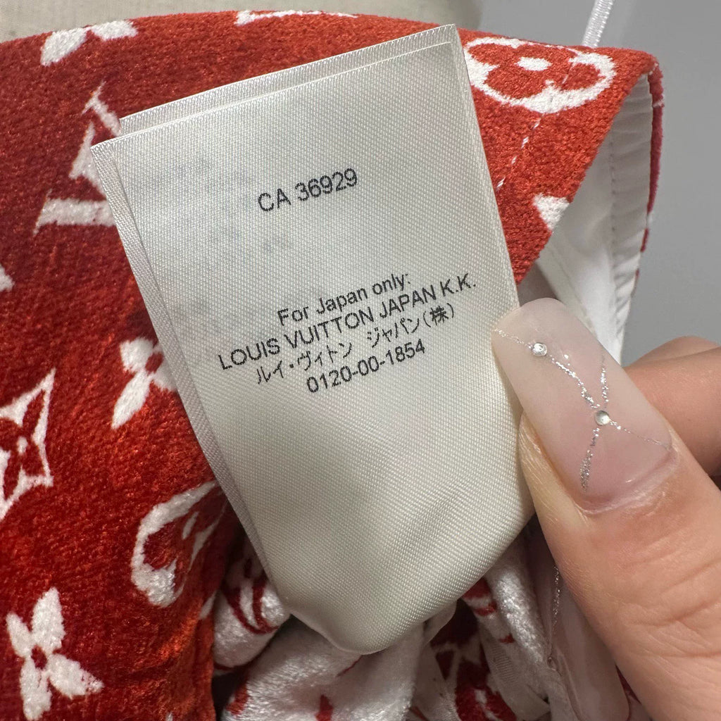Louis Vuitton White Red All-Over Print Skirt