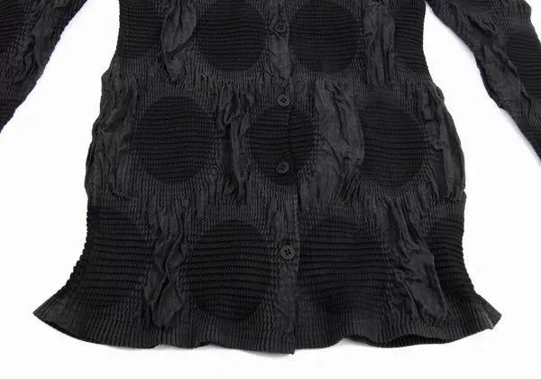 Issey Miyake Vintage Black Polka Dot Pleated Top