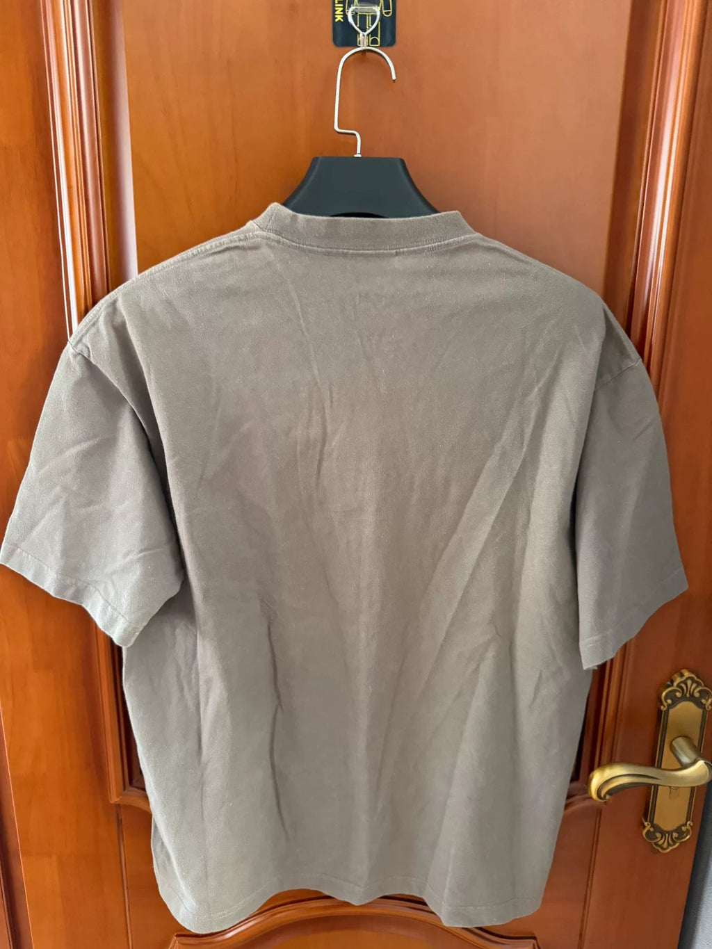 Balenciaga Khaki Double B Lock Embroidered Short Sleeve T-Shirt