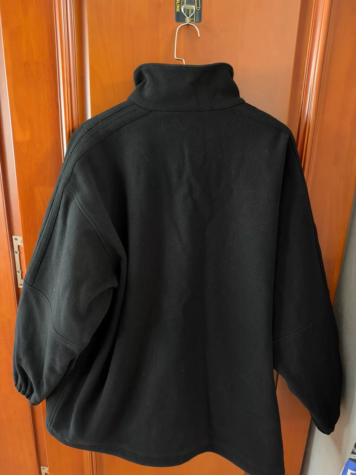 Balenciaga Black Large Logo Fleece Padded Jacket