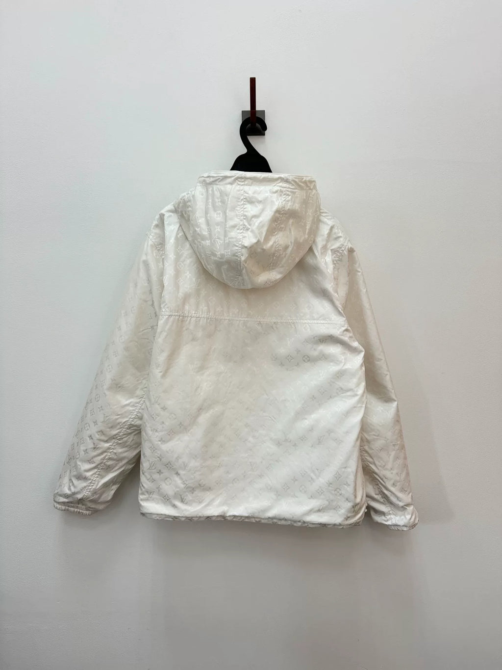 Louis Vuitton FW23 White Monogram Hooded Zip-Up Jacket