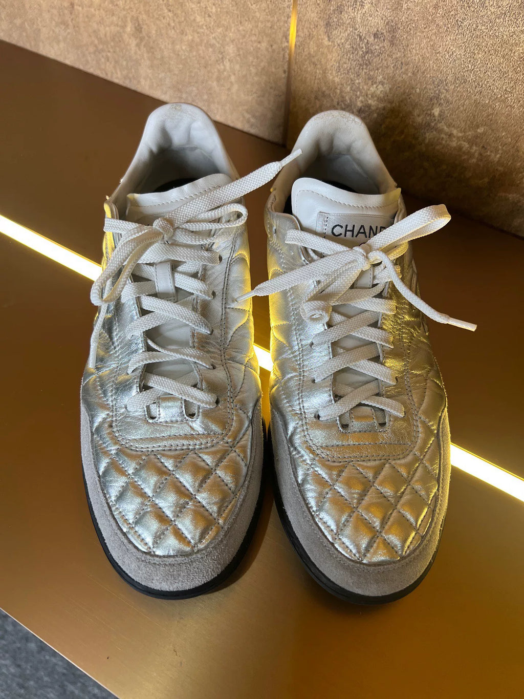 Chanel Silver German Army Trainers