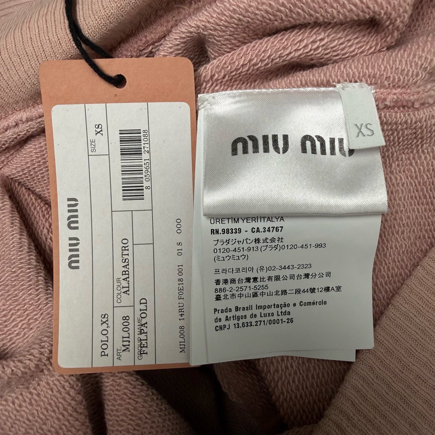 Miu Miu Pink Quarter Zip Sweatshirt