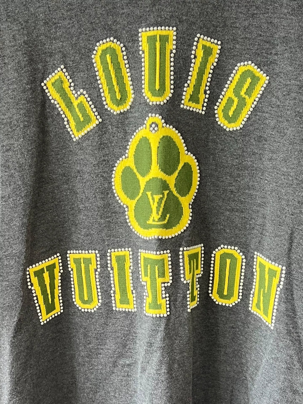 Louis Vuitton LV Dog Series Beaded Logo Knit Short-Sleeve T-Shirt