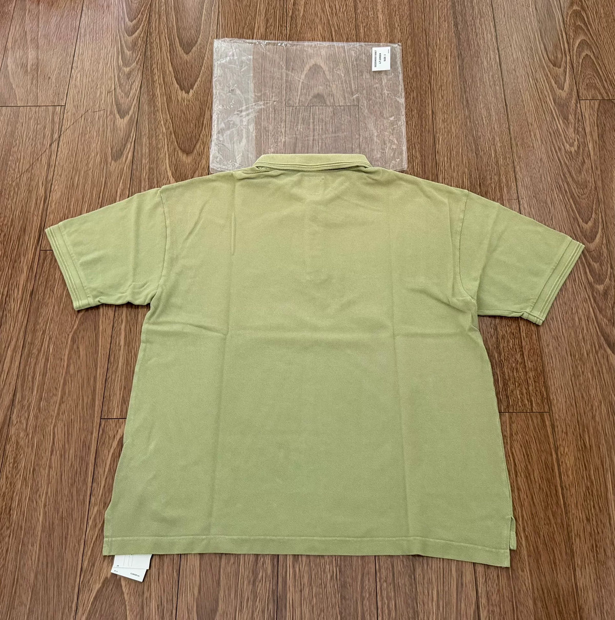 visvim AW25 ICT JUMBO WELLER S/S DMGD LT.GREEN Washed Polo Shirt