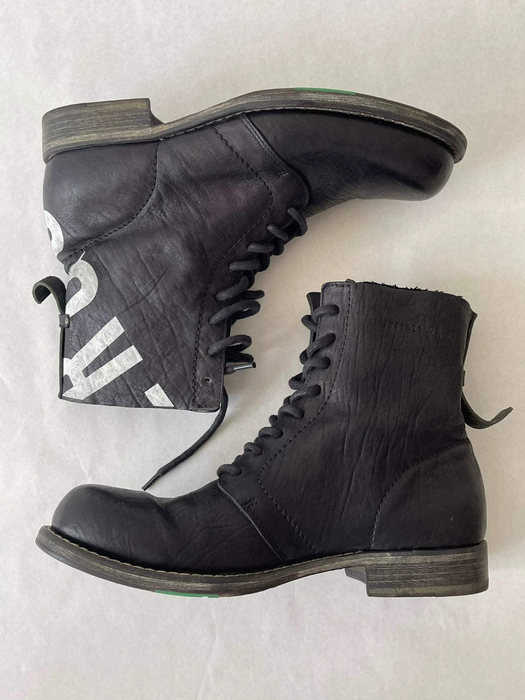 Dirk Bikkembergs Double Layer Buffalo Leather Combat Boots