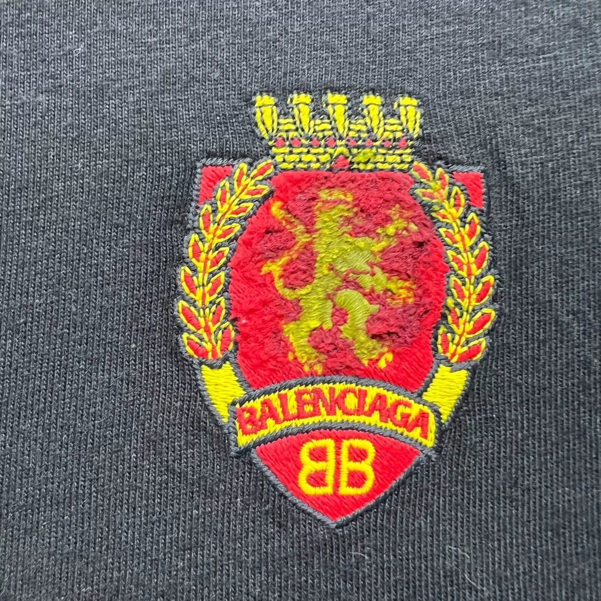 Balenciaga Black Mud‑Dyed Manchester United Short Sleeve Top