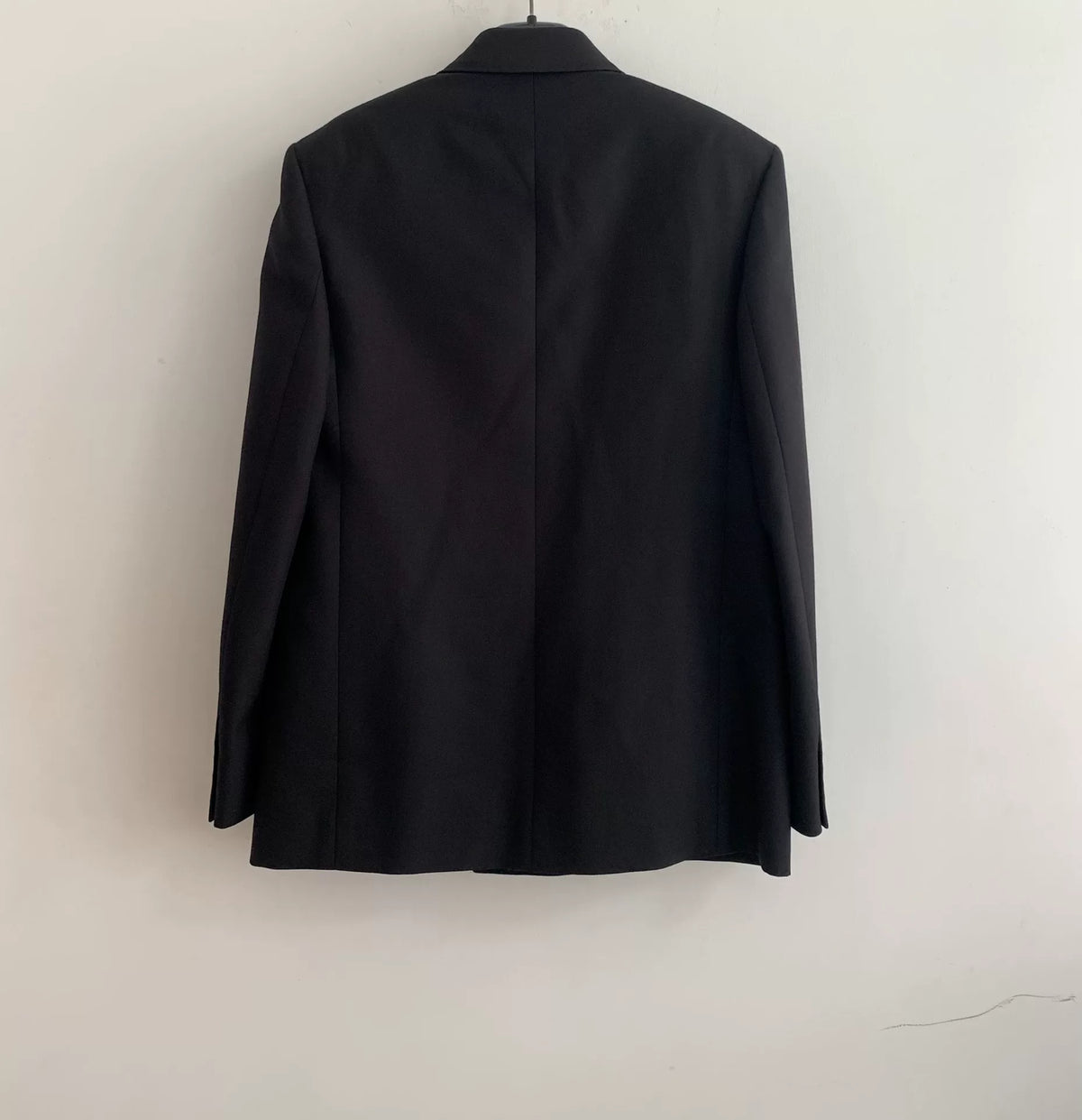 Saint Laurent SS25 Black Peak-Lapel Double-Breasted Wool Jacket