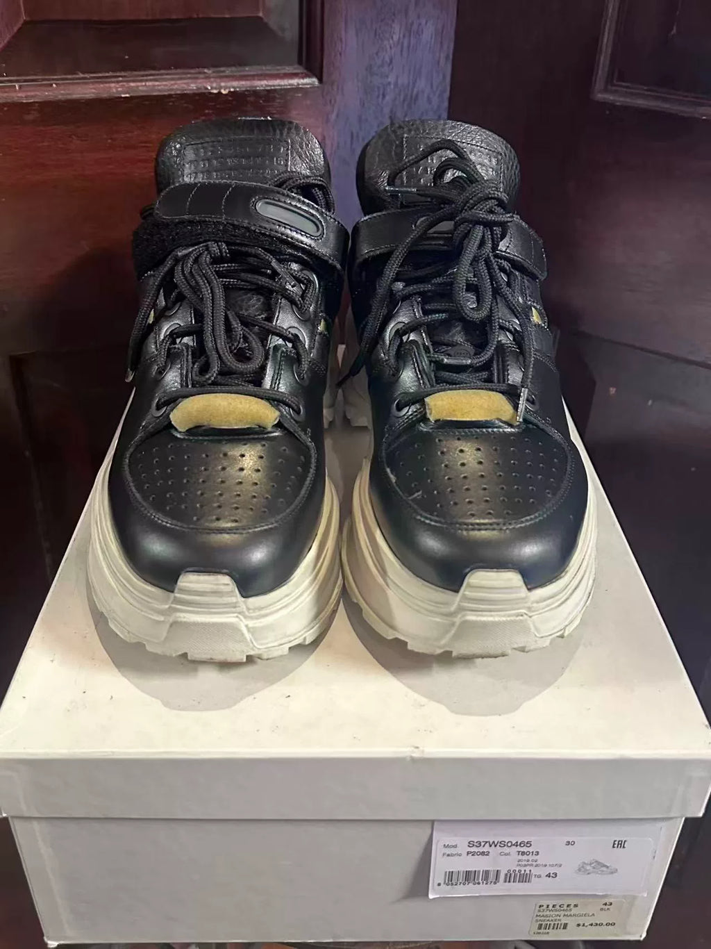 Maison Margiela FW19 Black Retro Platform Sneakers