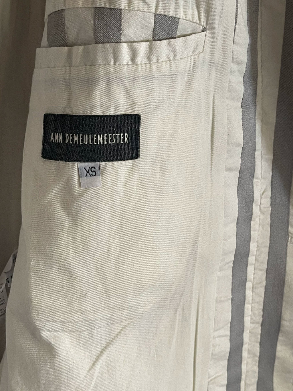 Ann Demeulemeester Striped Cotton Nylon Blazer