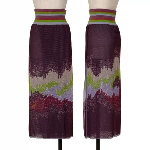 Jean Paul Gaultier Vintage Dark Floral Mesh Skirt