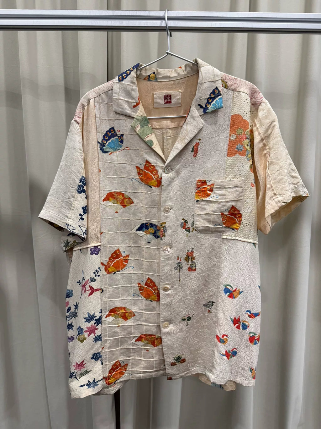 aviva jifeixue antique fabric patchwork shirt