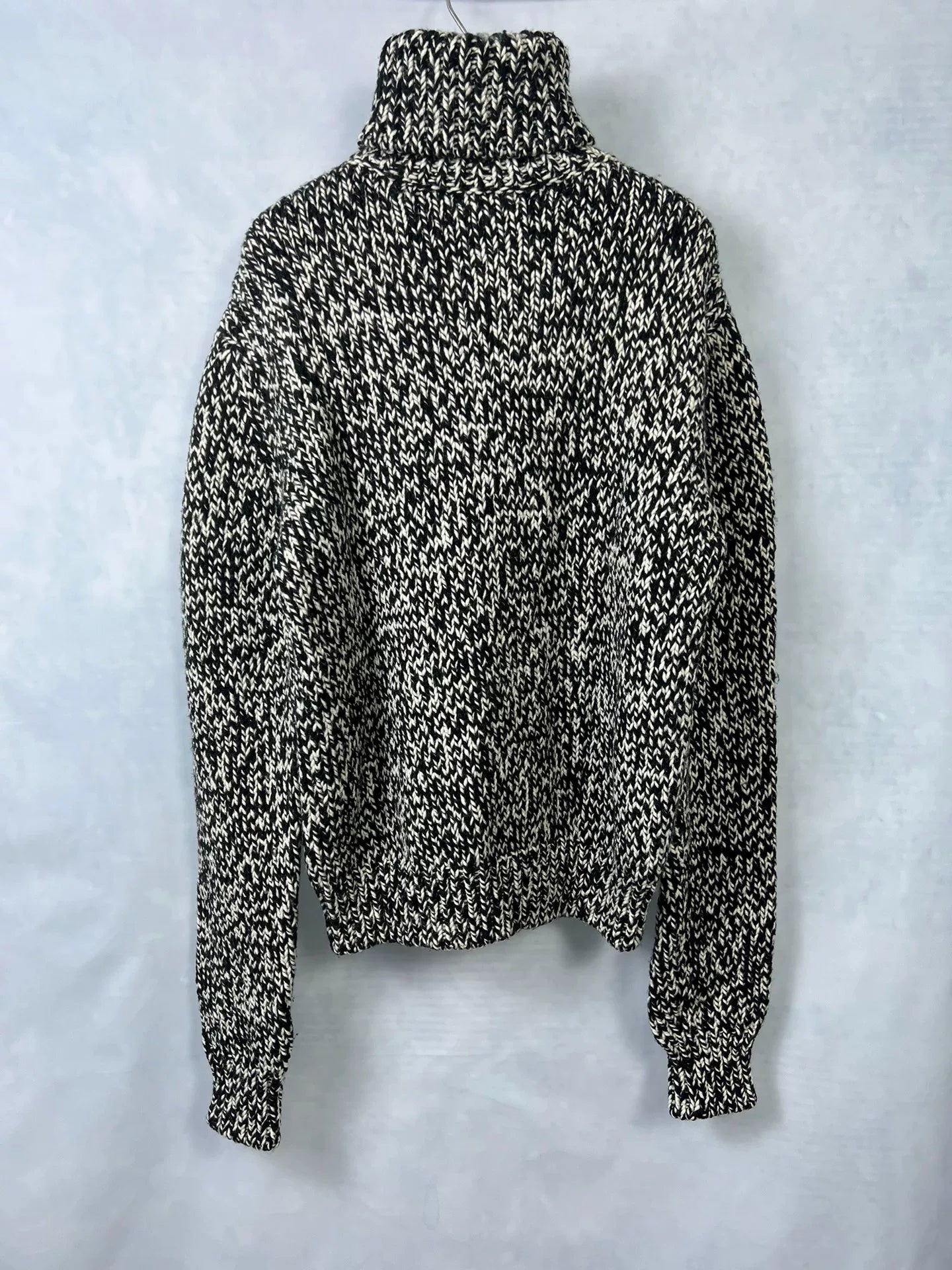 Saint Laurent Slp17fw Black White Turtleneck Sweater