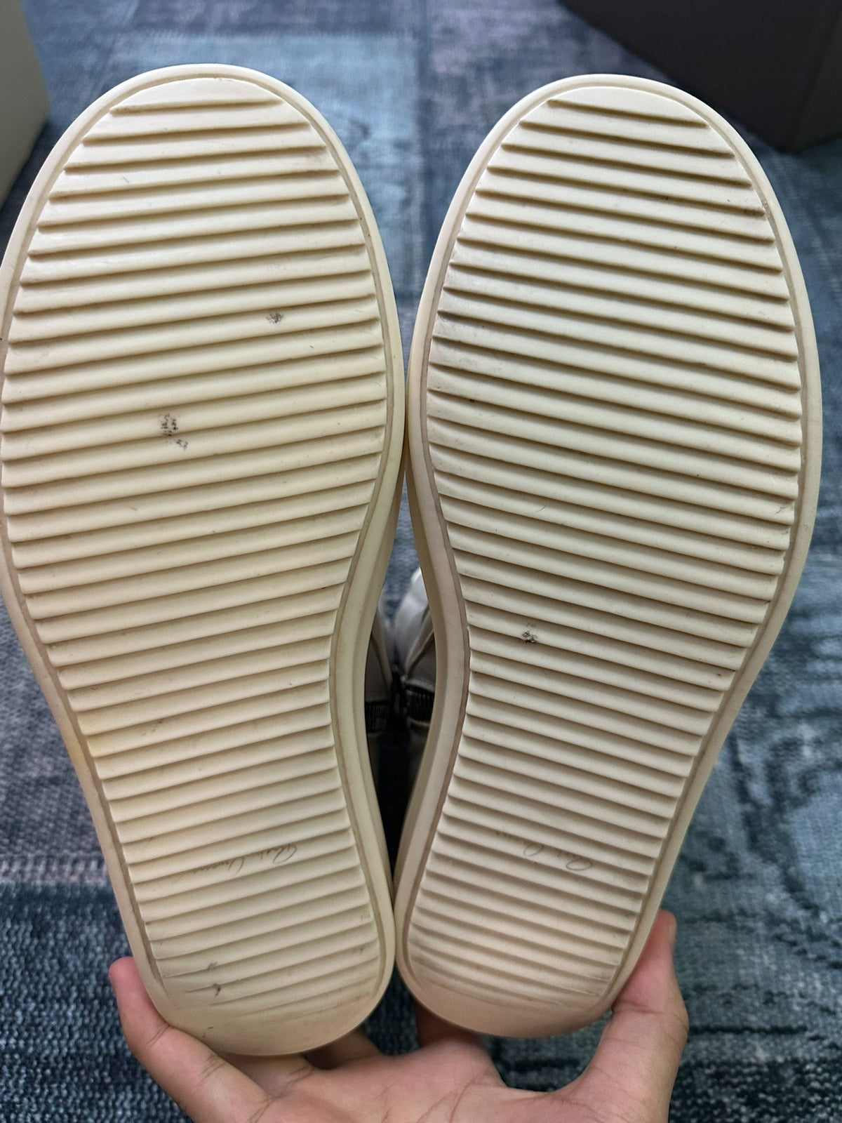 Rick Owens Inverted-Triangle Gray Sneakers