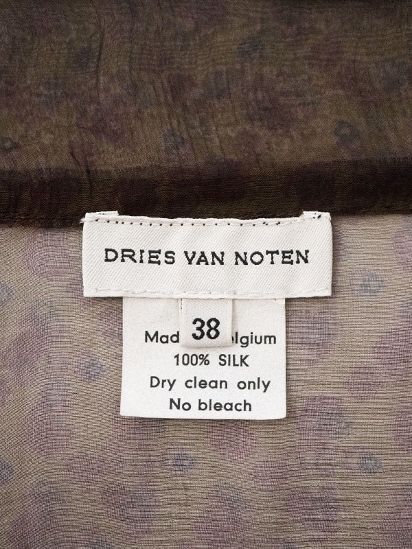 Dries Van Noten AW96 Black Polka Dot Silk Shirt