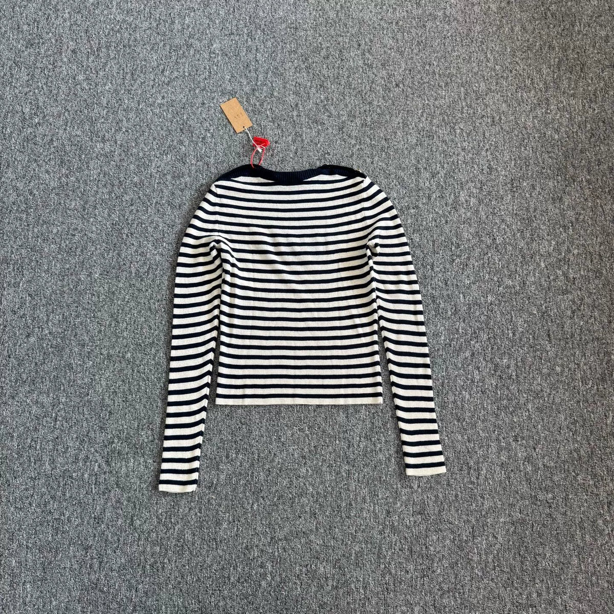 Dior Blue White Stripe Silk Cashmere Knit Top