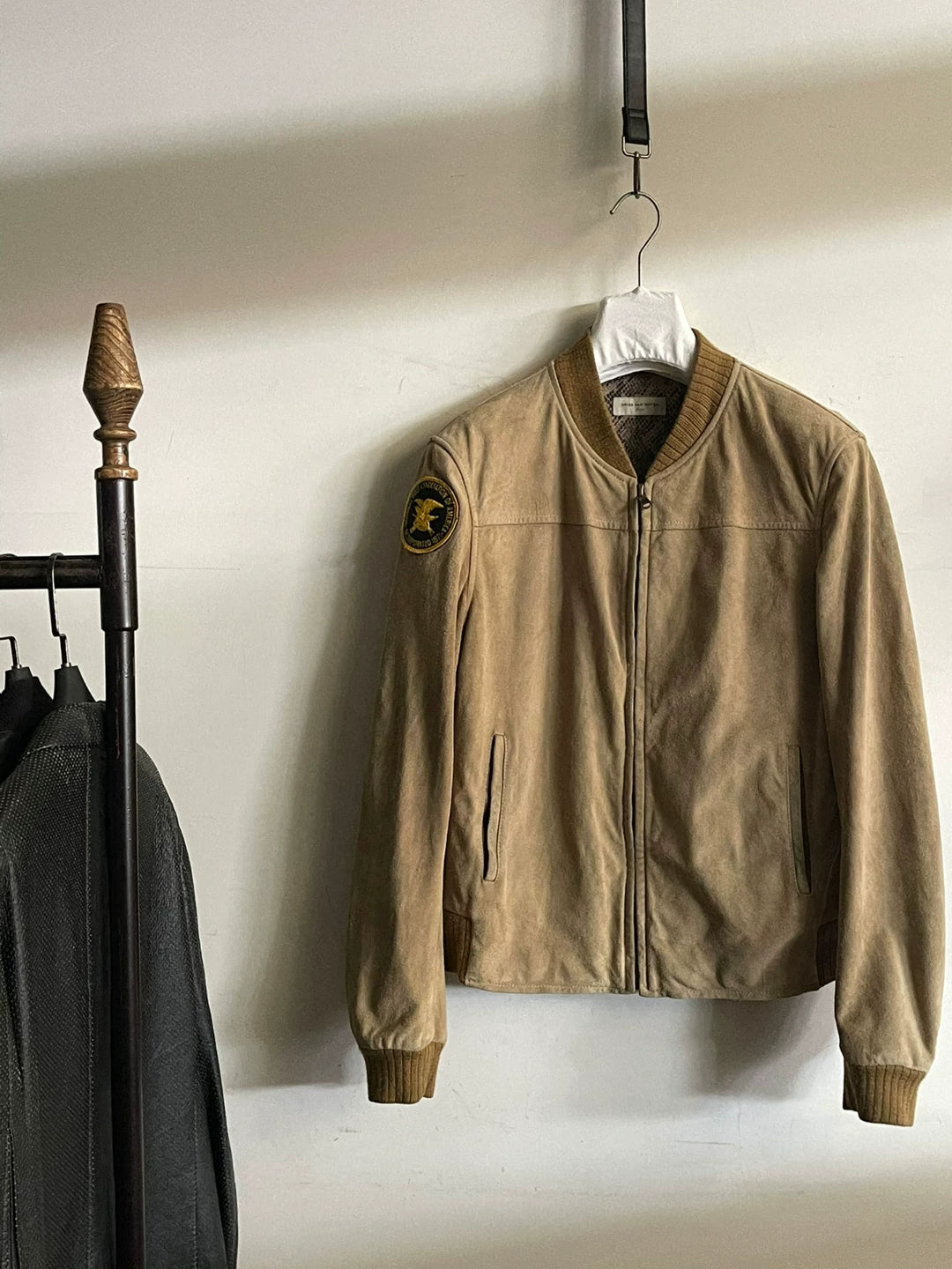 Dries Van Noten Snake Print Lining Suede Jacket