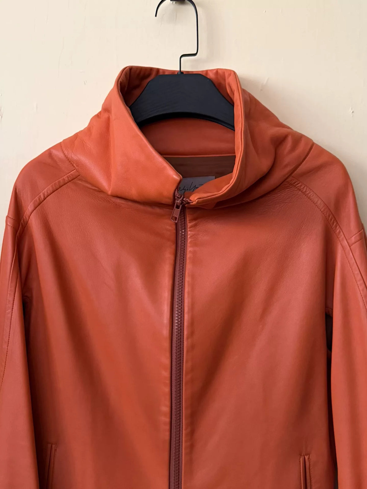 Yohji Yamamoto Hooded Lamb Leather Jacket