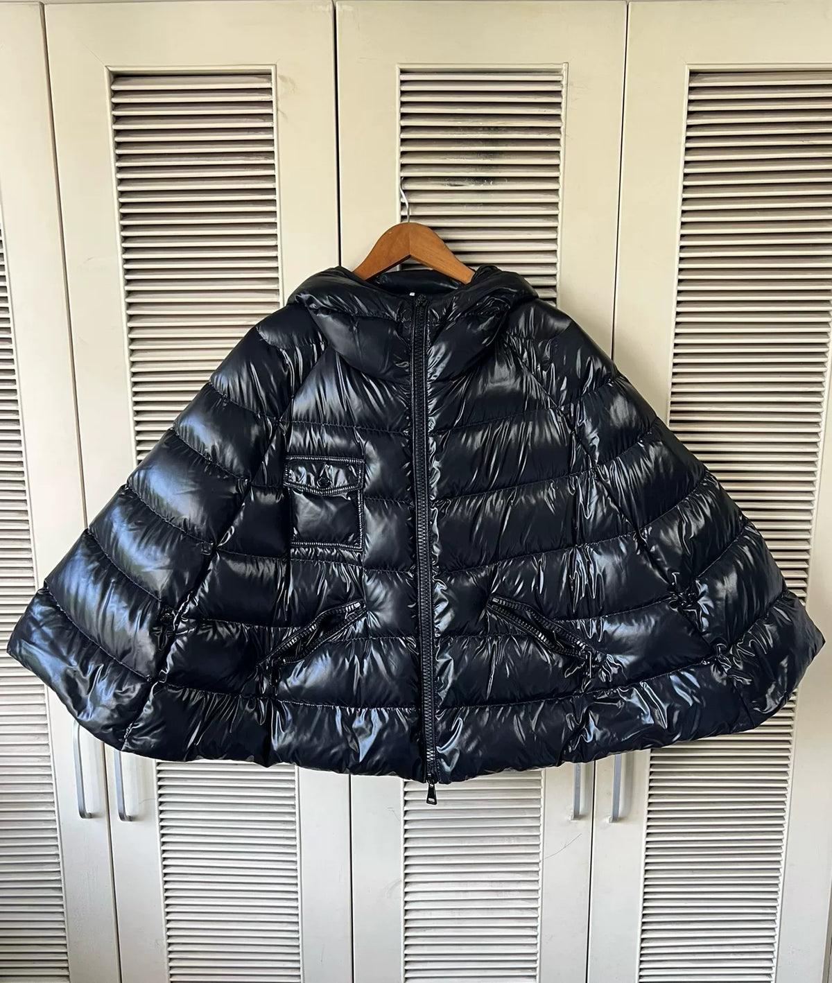 Moncler Cape Down Drawstring Black Jacket
