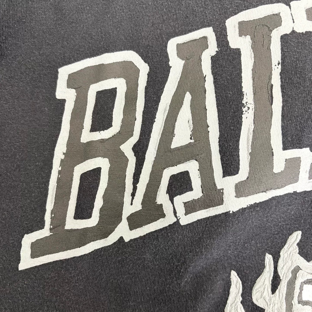 Balenciaga Black Logo Scissor Graffiti Print Short Sleeve Top