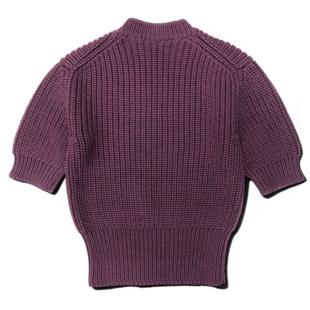 Miu Miu Burgundy Crew Neck Wool Waffle Knit Top