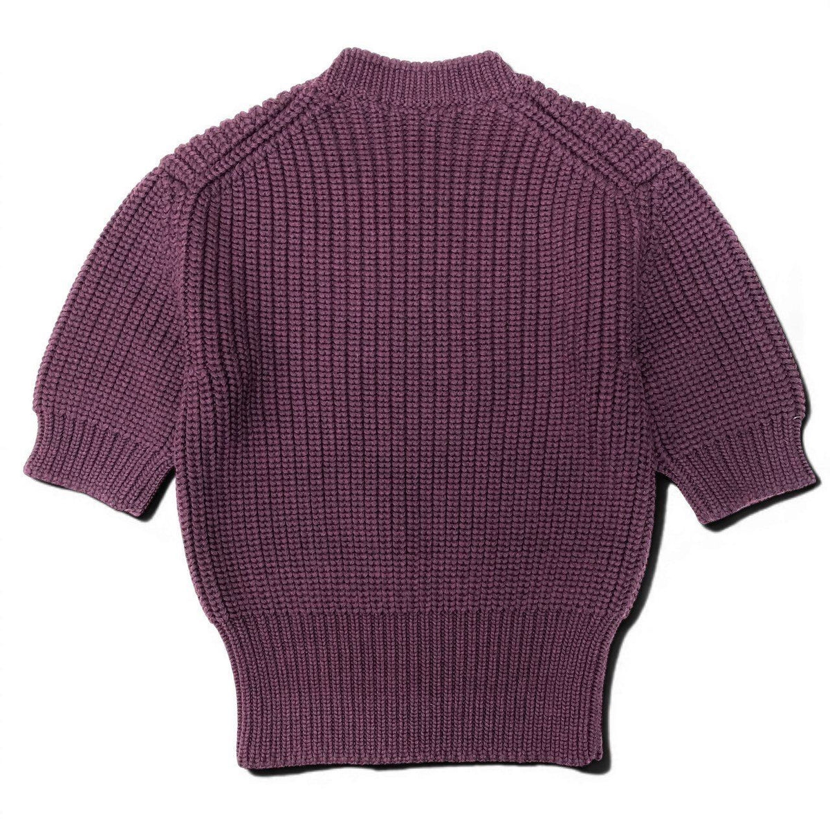 Miu Miu Burgundy Crew Neck Wool Waffle Knit Top