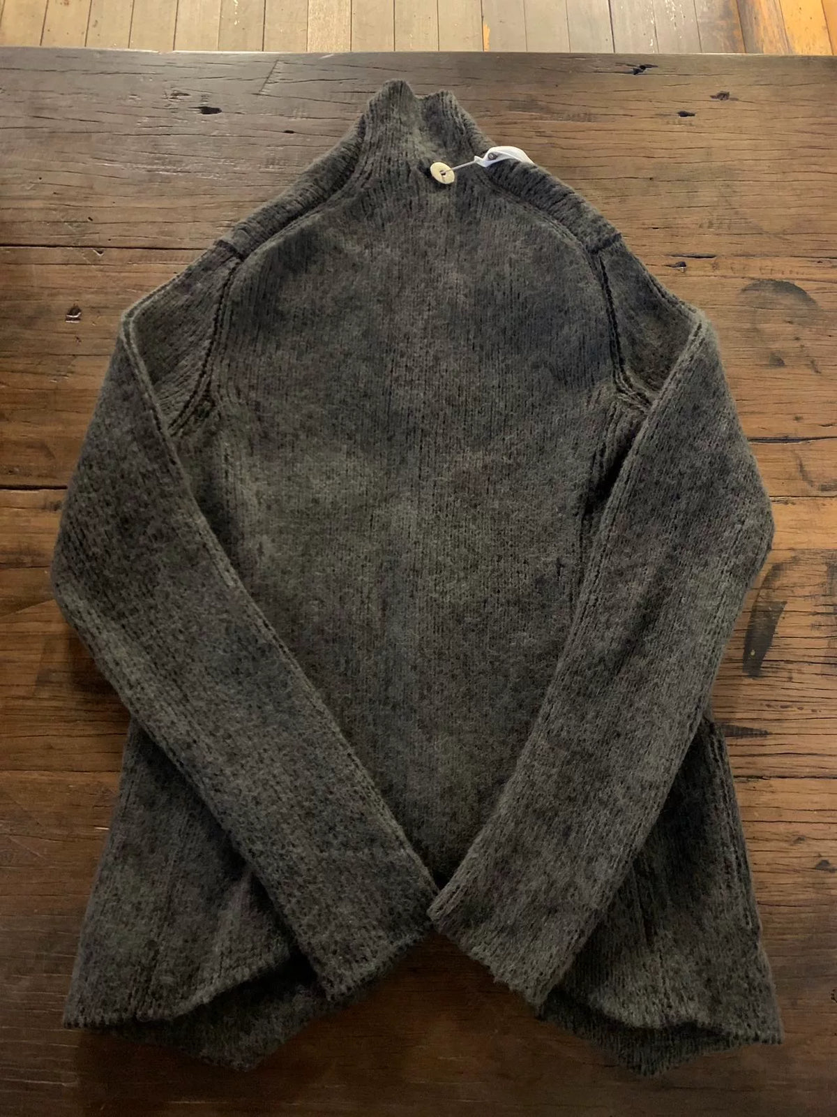Label Under Construction FW16 Dark carded Grey LUC Cresent Collar Wool Jacket
