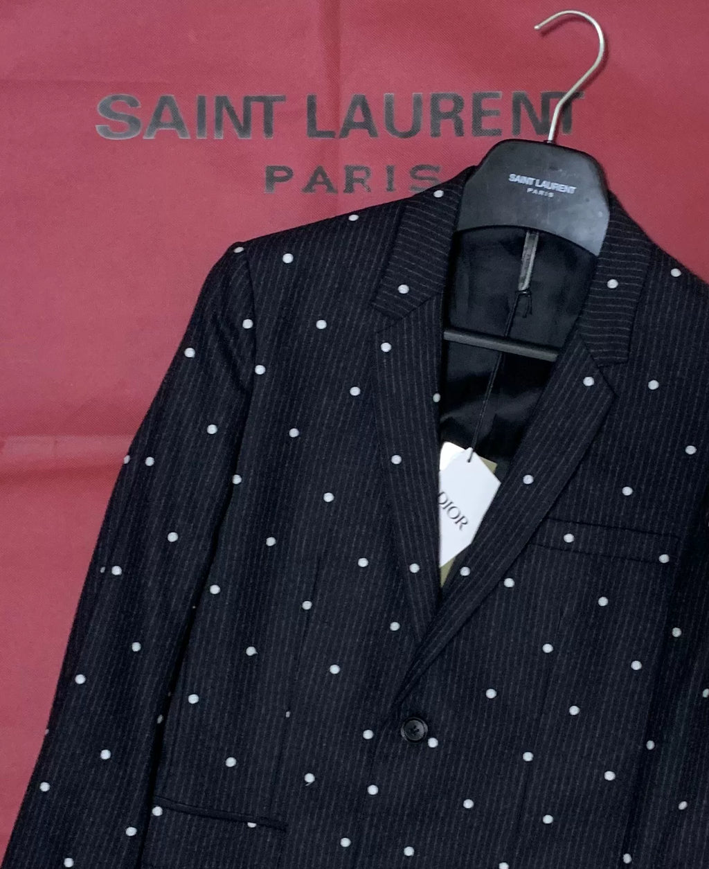 Dior Homme 14FW Runway Polka Dot Wool Suit