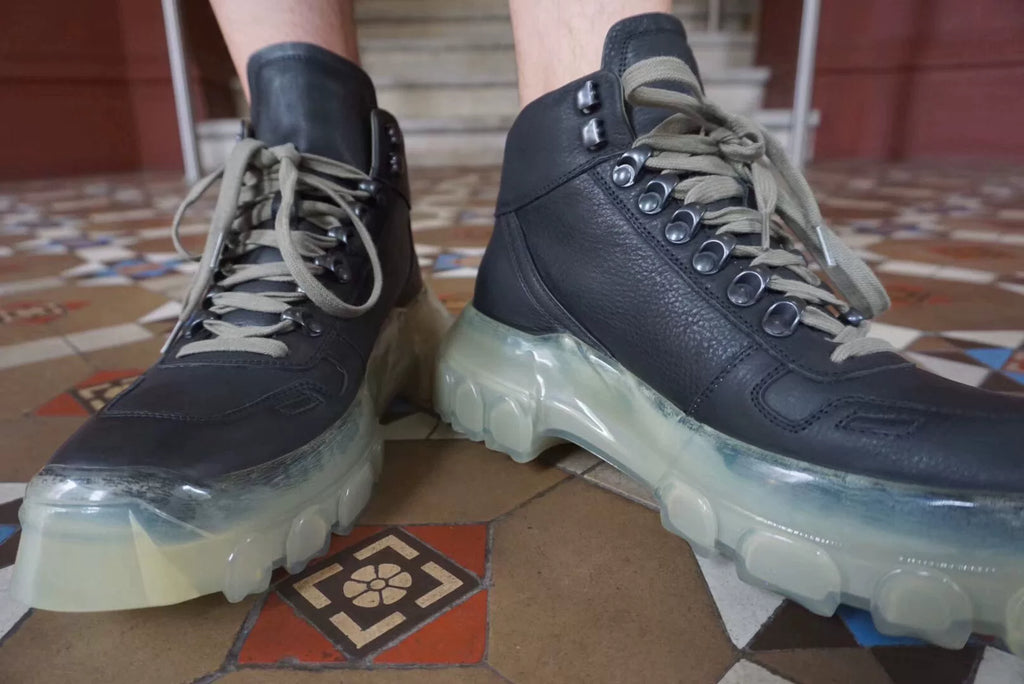 Rick Owens FW19 Black Clear Tractor Sneakers