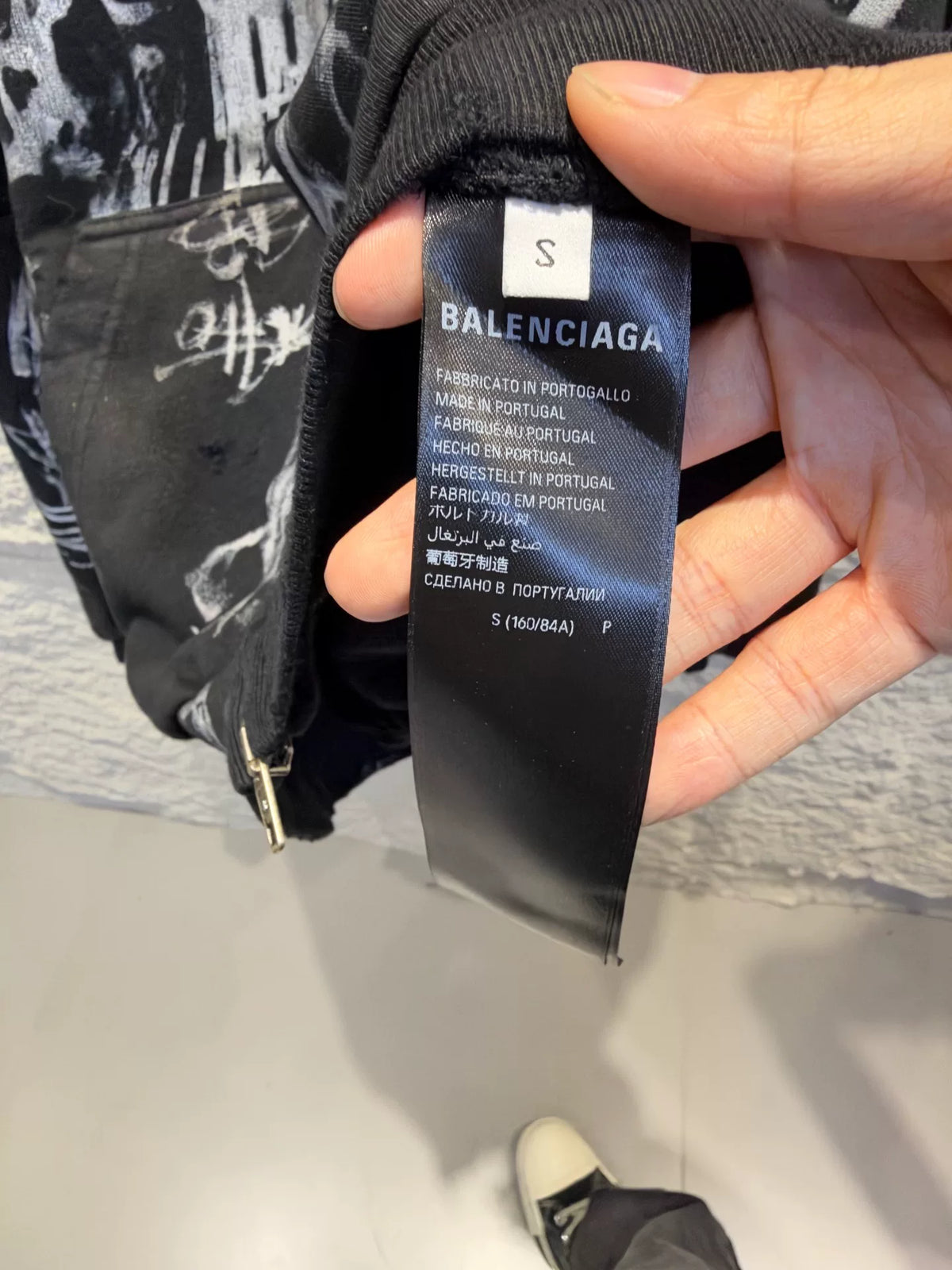Balenciaga SS24 Black Manchester United Distressed Graphic Sweater