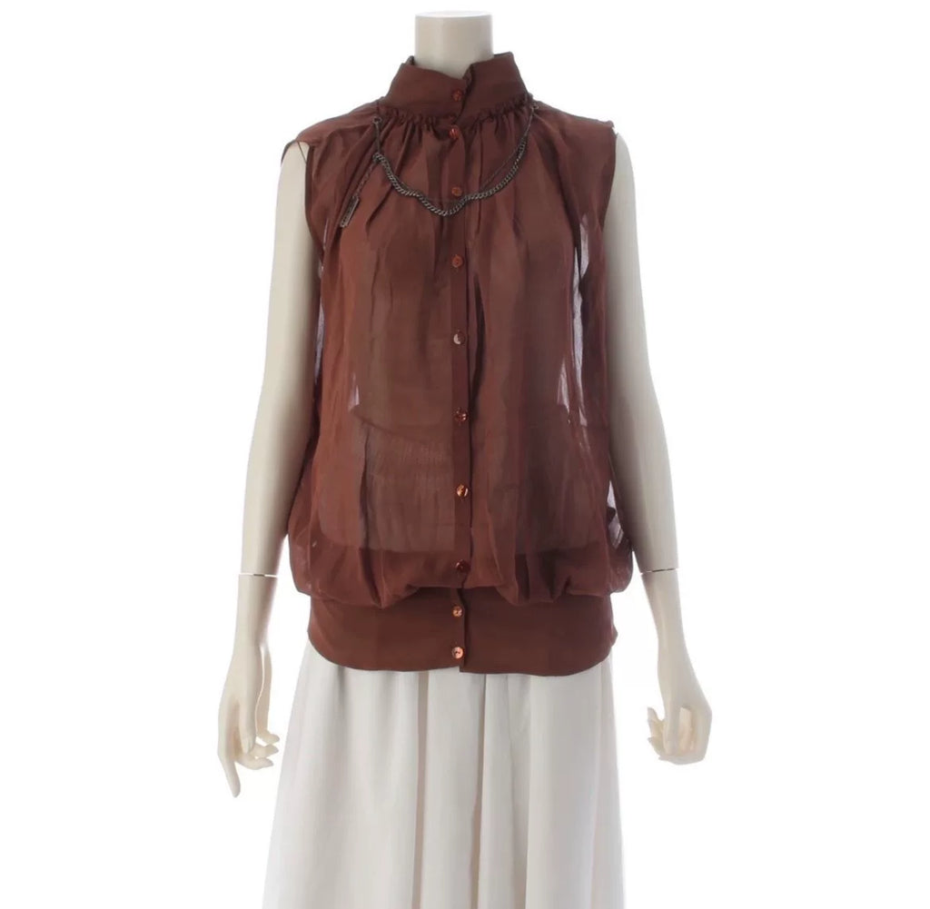 Jean Paul Gaultier Turtleneck Sleeveless Razor-Embellished Shirt