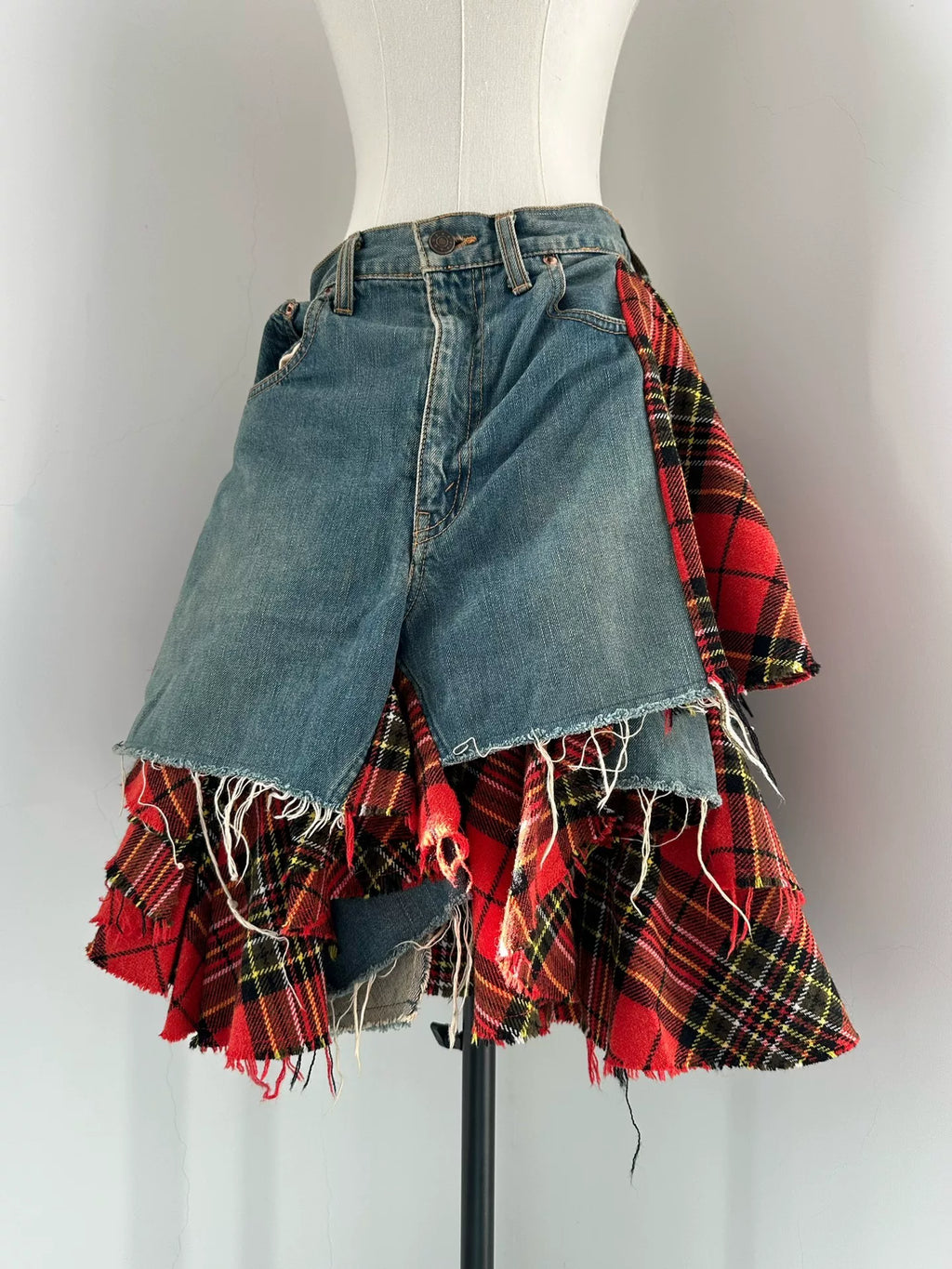Junya Watanabe 2004 Midi Runway Plaid Skirt