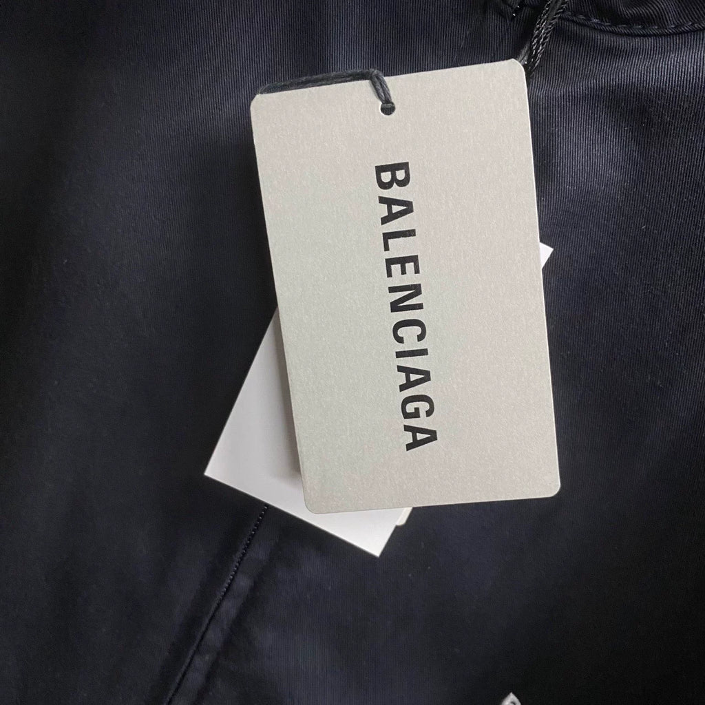 Balenciaga Black White Embroidered Logo Jacket