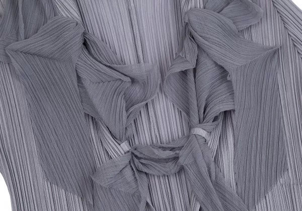 Issey Miyake Vintage Grey Knitted Pleated Top
